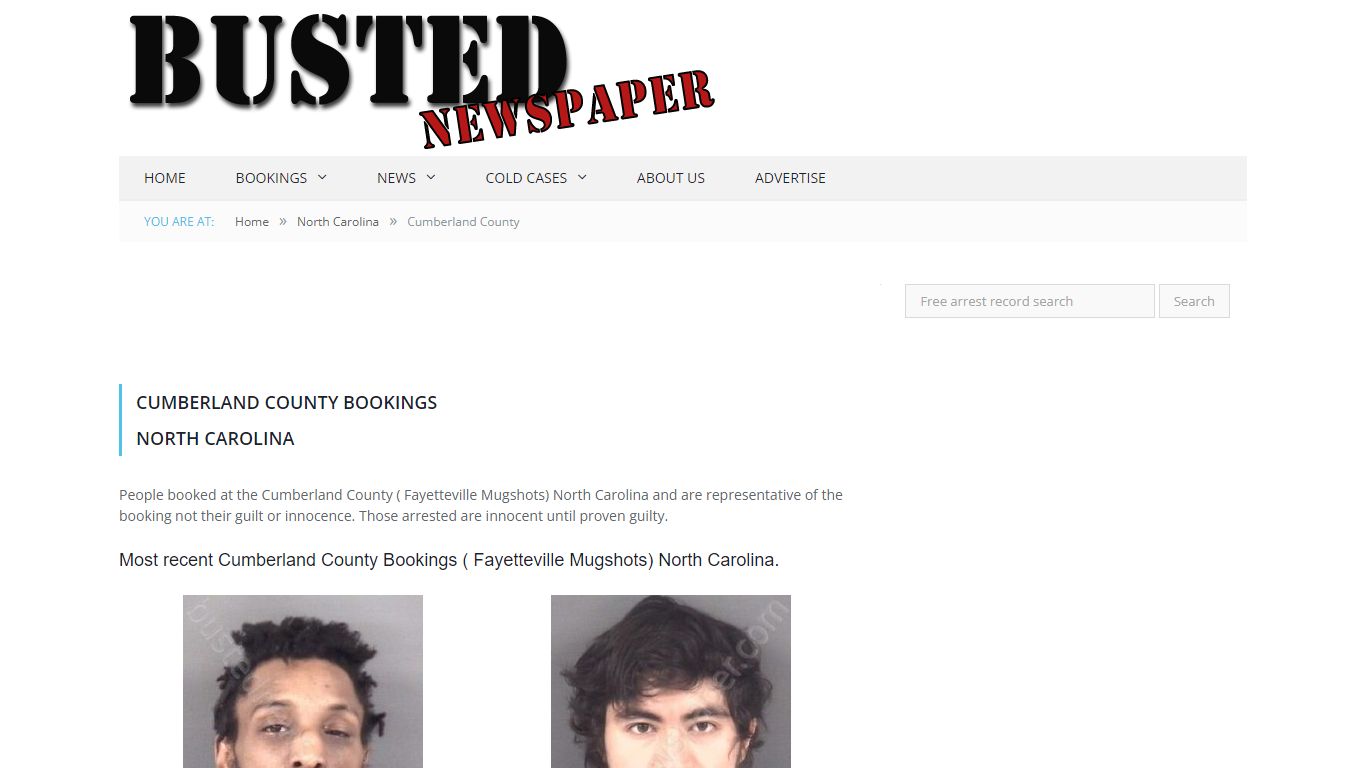 Cumberland County, NC ( Fayetteville NC ) Mugshots - BUSTEDNEWSPAPER.COM